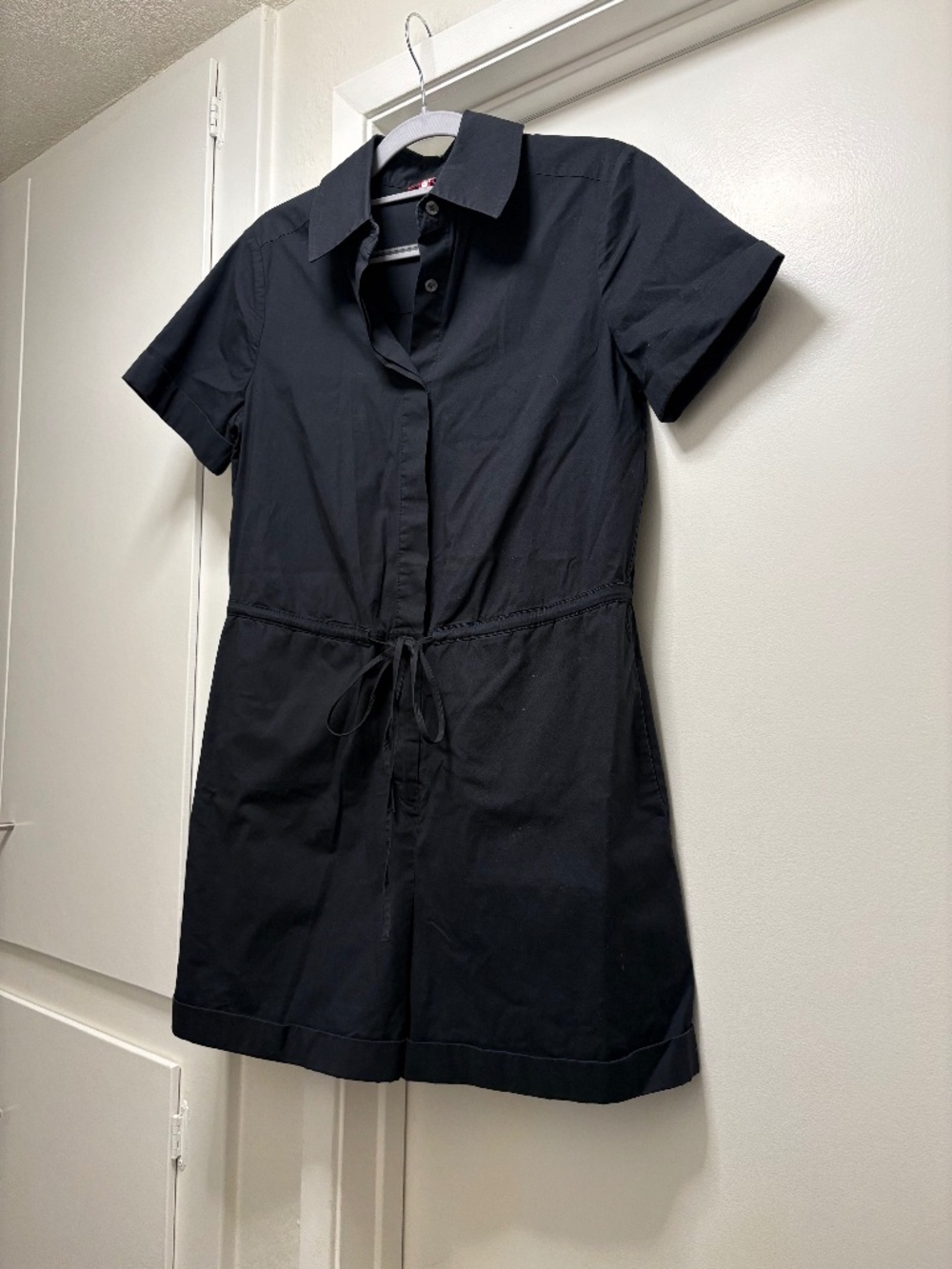Staud black romper with drawstring - size XS